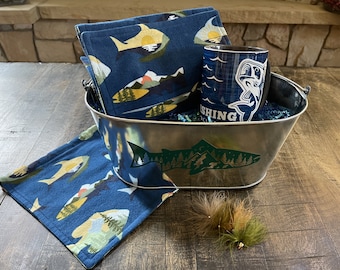 Fishing Gift Baskets for Men, Fishing Gift from the Kids, Birthday Gift for Fisherman, Retirement Fishing Gift for Boss, for Dad, Husband