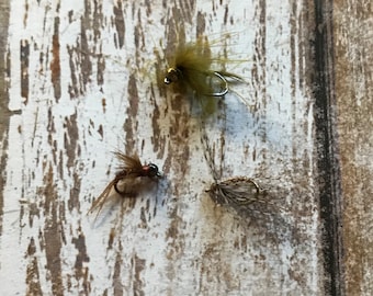 Fly Fishing Flies, Wet Flies, Soft Hackle Flies, Trout Fly Fishing, Hand Tied Trout Flies, Fisherman Gift for Men, "Wet Hen", Set of 3