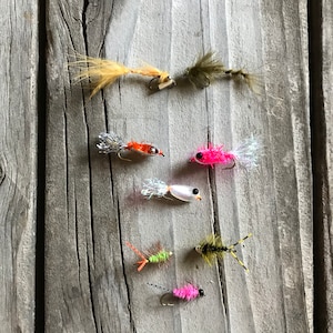 Trout Fly Assortment, Birthday Fishing Gift for Men, Trout Flies, Bass Flies, Pan Fish Flies,  Fly Fishing Gifts for Husband, Set of 8, #5