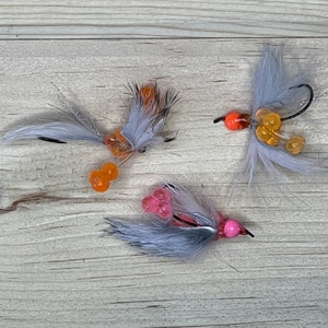 Egg Pattern Flies, Trout Flies, Salmon Flies, Steelhead Flies, Fly Fishing Flies, Fly Fishing Gifts for Husband, Birthday Gift, Set of 3