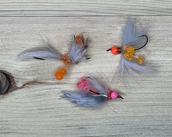 Egg Pattern Flies, Trout Flies, Salmon Flies, Steelhead Flies, Fly Fishing Flies, Fly Fishing Gifts for Husband, Birthday Gift, Set of 3