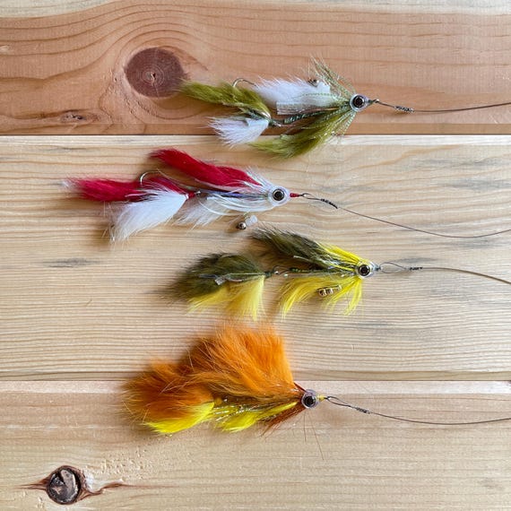Pike Flies, Musky Flies, Bass Flies, Birthday Gift for Fisherman, Fly Fishing Gift for Dad, Articulated Flies, Fly Fishing Flies, Set of  1