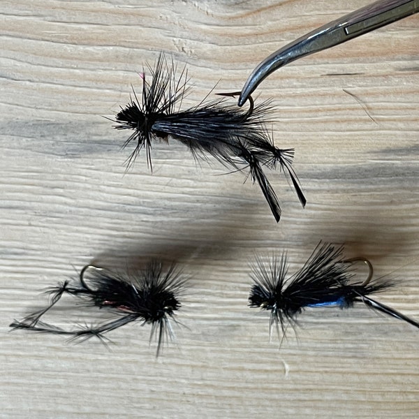 Trout Flies Fly Fishing, Dry Flies, Hand Tied Trout Flies, Fisherman Gift for Men, Fly Fishing Gift For Husband, Set of 3, Chippette & Chopp