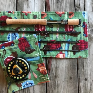 Fliegenrutentasche, Angeln Geburtstagsgeschenk für Papa, Ruhestandsgeschenk für Fischer, Rod Socke, Fliegenfischen Geschenk für Frauen, Angelausrüstung, Reel Bag