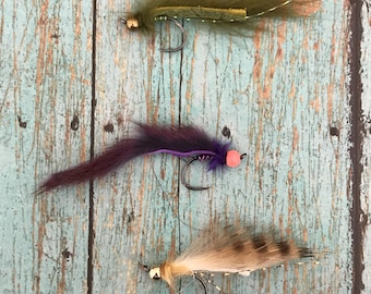 Bass flies, Trout Flies, Bluegill Fishing, Fly Fishing Flies, Streamer Flies, Gifts for Fisherman Boyfriend, Hand Tied Flies, Gifts For Dad