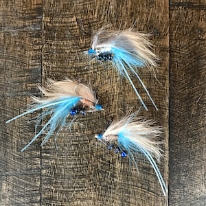 Bonefish Flies, Avalon Flies, Hand Tied Saltwater Flies, Fishing Birthday Gift, Retirement Gifts for fishermen, Set of 3