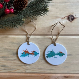 Fishing Ornament Christmas, Christmas Gift for Fisherman, Wooly Bugger Fly Ornament, Fishing Stocking Stuffers, Fishing Gifts for Men, Dad