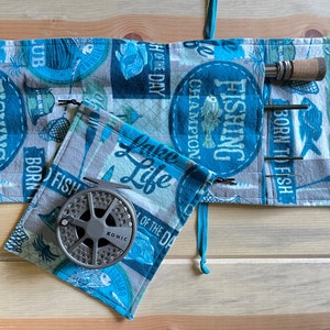 Fliegenrutentasche, Geburtstagsgeschenk für Fischer, Reel Bag, Ruhestandsgeschenk für Fischer, geboren zum Fischen, Fliegenfischen Geschenk für Männer, Ausrüstung, für Papa