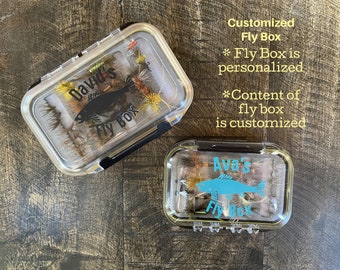 Personalized Trout Box, Customized Fly Box, Fishing Birthday Gift for Dad, Trout Fly Assortment Box, Trout Fly Fishing, Gift for Husband