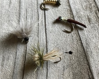 Trout Flies, Caddis Flies, Dry Flies, Trout Fly Fishing Flies, Fly Fishing Gift for Men, Hand Tied Trout Flies, Set of 4