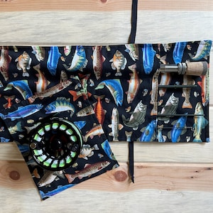 Fliegenruten-Tasche, einzigartige Geburtstagsgeschenke für Fischer, Fliegenfischen-Ausrüstung, Fliegenrollentasche, Fliegenfischen-Geschenk für Männer, Ruhestandsgeschenk, für Vater