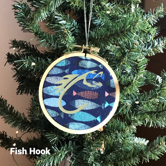 Fishing Ornament, Fishing Christmas Gift for Boyfriend, Fish Hook Ornament,  Fishing Stocking Stuffer, Fly Fishing Gift, for Men, for Dad 