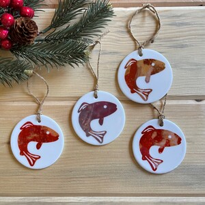 Fishing Ornament, Fishing Christmas Gift For Boyfriend, Trout Ornament, Fishing Gifts for Dad from Kids, Retirement Gift for Fisherman
