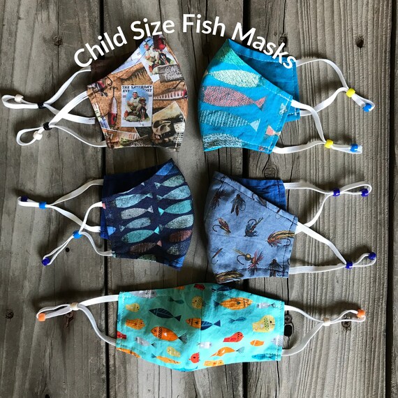 Fishing Face Mask for Kids, Adjustable Elastic Trout Mask for Kids, Fishing  Buddy Gift, Child Size Mask, Fishing Stocking Stuffer for Kids 