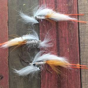 Fly Fishing Flies, Bonefish Fly, Redfish flies, Saltwater Fly Fishing Flies, Snook flies,  Hand Tied Saltwater Flies, &quot;Bone Candy&quot;, Set of 3