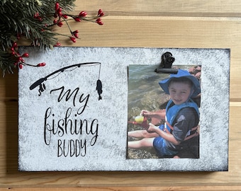 Fishing Buddy Picture Display, Father's Day Gift for Dad from Kids, Fishing Photo Display, Gift for Fisherman, Gift for Grandpa