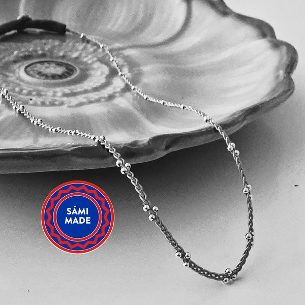 Collier sami avec perles en argent - Bijoux sami- Un cadeau pour vous-même ou vos proches. Cadeau Halskette fabriqué par Sami