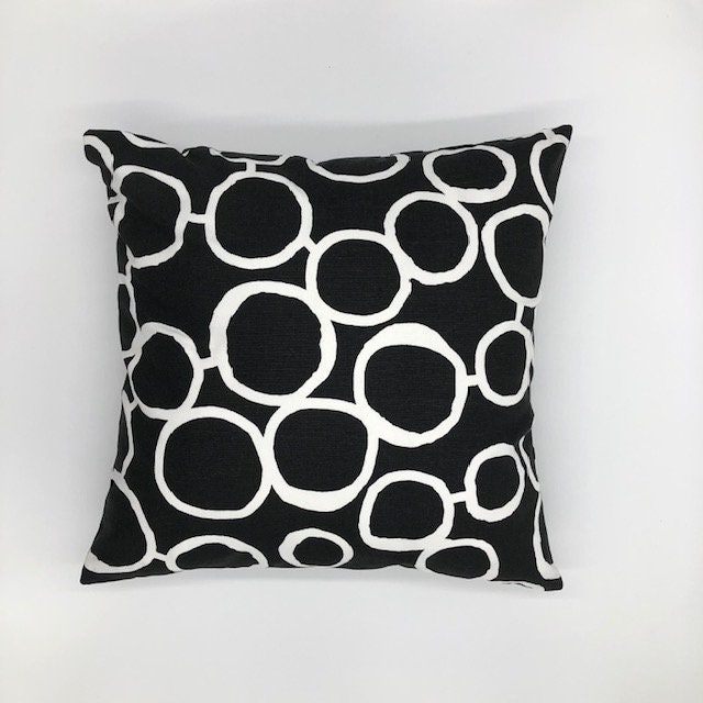 Black & White Bubbles, Indoor, Cotton, Screen Print on Cotton Duck, Contemporary, Geometric