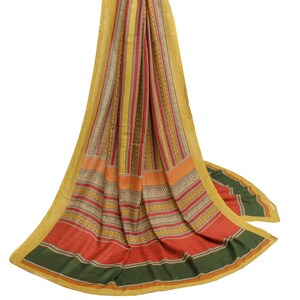 Sushila vintage multicolore Dupatta pure laine imprimée longue étole écharpes voile à porter ou à fabriquer