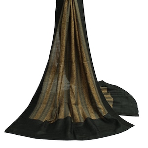 Hijab à longue étole imprimé Dupatta indien multicolore vintage Sushila en pure laine à porter ou à fabriquer
