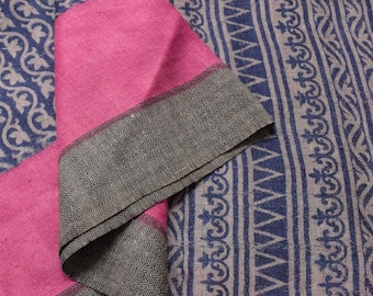Sushila Vintage Blue Branded Saree Pure Woolen Printed & Woven Soft Sari Fabric For Wearing or Crafting Purpose