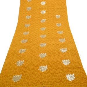 Sushila Vintage Mustard Saree Pure Georgette Printed & Sequins Embellish Sari Fabric for Wearing or Crafting Purpose