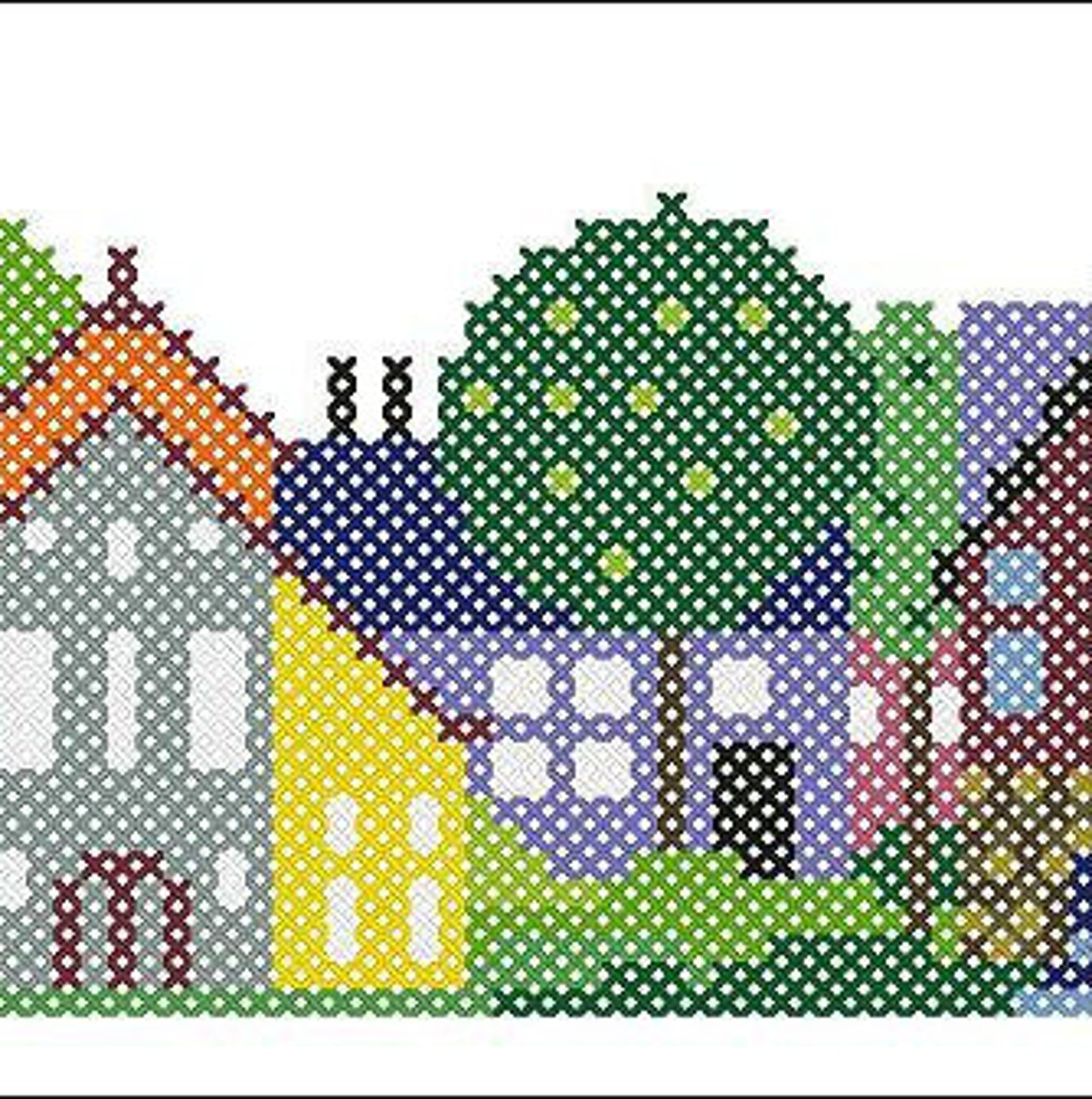 Town Houses Cross Stitch Pattern PDF Instant Download - Etsy