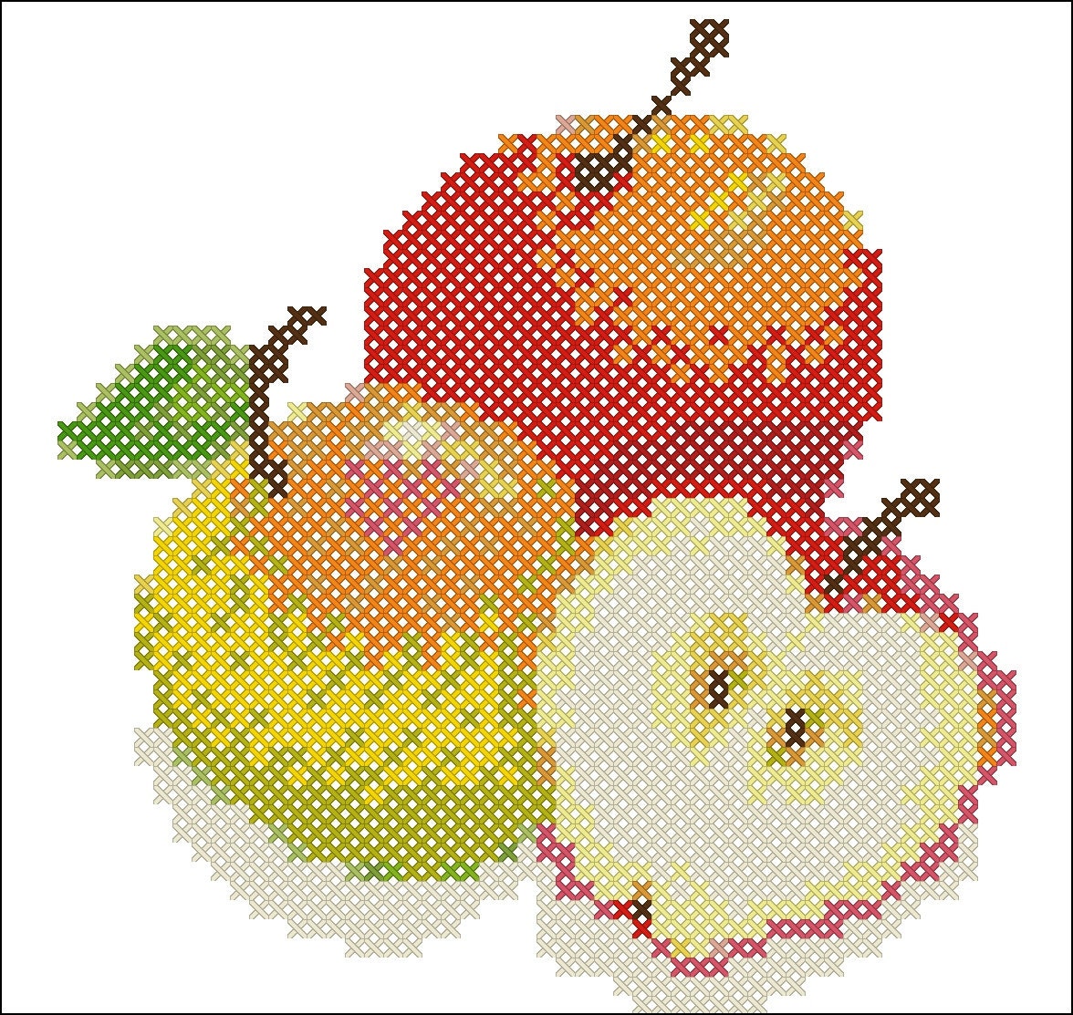 Patrón de punto de cruz de Apple PDF Descarga instantánea Etsy España