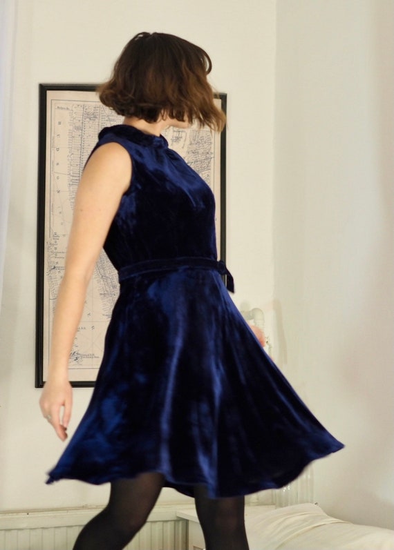 Velvet skater dress / vintage party dress