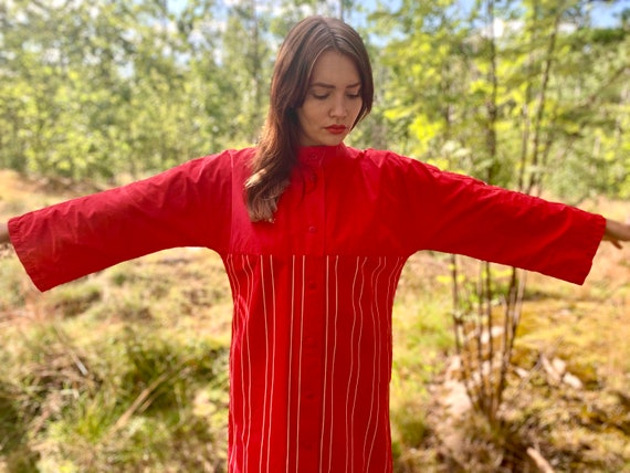 70s 80s Marimekko dress / kimono sleeve /
