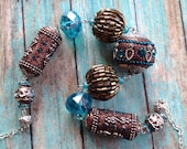 Black Friday Salee - Southwest Boho Beaded Necklace, Brown and Blue Necklace, Southwest Jewelry, Boho Necklace, Southwestern Necklace