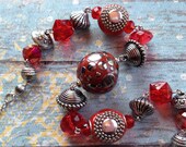 Southwest Boho Beaded Necklace, Red Beaded Necklace, Southwest Jewelry, Boho Jewelry, Boho Necklace, Southwestern Necklace, Hippie Jewelry
