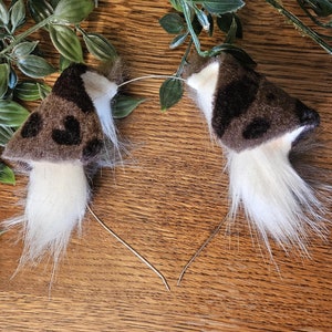Dog Ears : brown Dalmatian Faux Fur dog Ears Headband/ Handmade  Ears / Faux Fur Ears/ dog Ears Headband/ Fluffy puppy Ears
