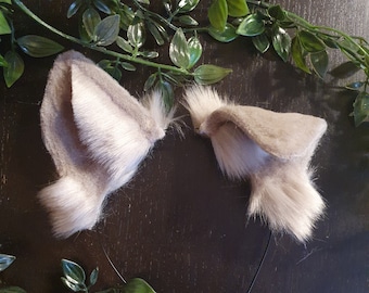 Dog Ears : gray silver puppy ears/ Faux Fur dog Ears Headband/ Handmade  Ears / Faux Fur Ears/ dog Ears Headband/ Fluffy puppy Ears