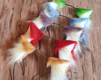 Fun Cat Ears: Faux fur Cat Ears Headband/ Handmade Kitten Ears / Fluffy Cat Ears/ Faux Fur Ears/ Cat Ears Headband