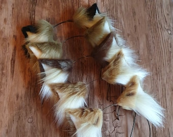 Cat Ears brown: Faux fur Cat Ears Headband/ Handmade Kitten Ears / Fluffy Cat Ears/ Faux Fur Ears/ Cat Ears Headband