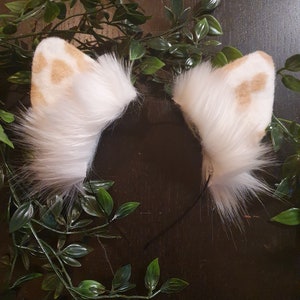 Dog Ears : Light brown Dalmatian Faux Fur dog Ears Headband/ Handmade Ears / Faux Fur Ears/ dog Ears Headband/ Fluffy puppy Ears image 4