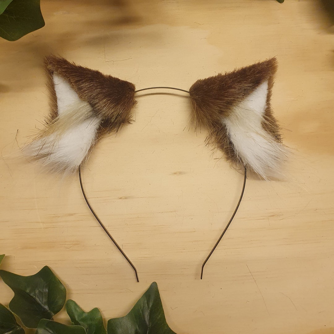 Bigger Cat Ears Brown Faux Fur Cat Ears Headband/ Handmade Etsy