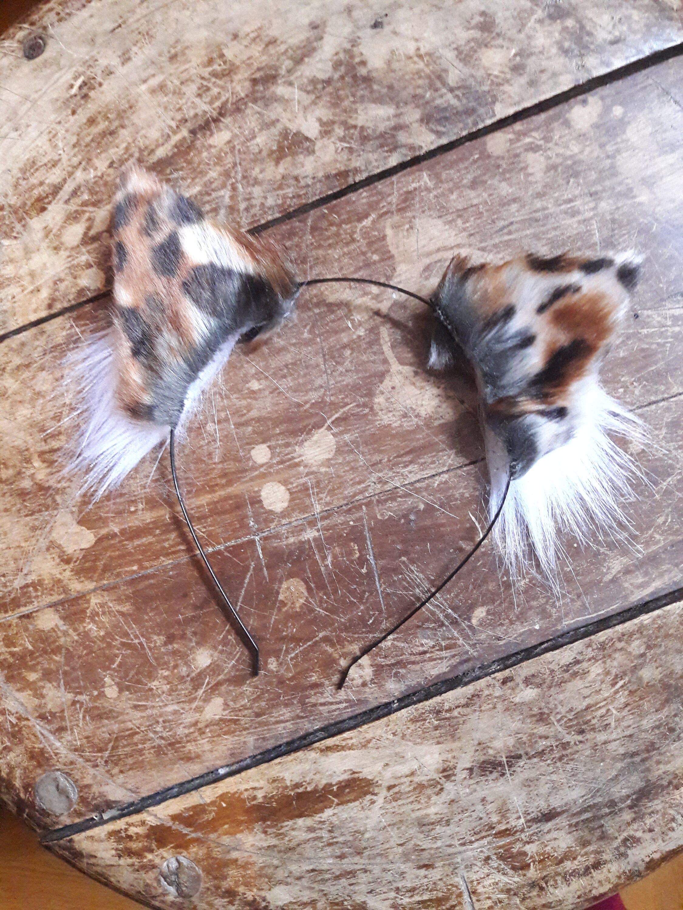 Cat Ears Calico/spotted Faux Fur Cat Ears Headband/ Handmade Etsy