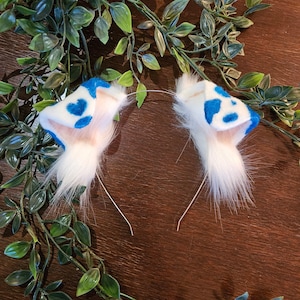 Hundeohren : Dalmatiner Kunstfell Hundeohren Stirnband / Handgemachte Ohren / Kunstfell Ohren / Hundeohren Stirnband Flauschige Welpen Ohren