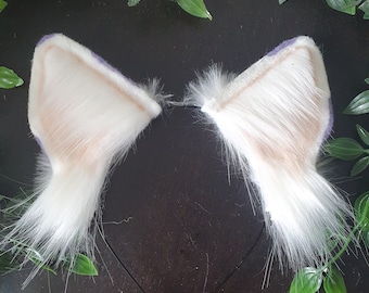 Custom Order: Faux Fur dog, Cat, Cow Ears Headband / Faux Fur Ears/ dog Ears Headband
