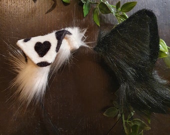 Puppy Ears : Black Dalmatian Faux Fur dog Ears Headband/ Handmade  Ears / Faux Fur Ears/ dog Ears Headband/ Fluffy puppy Ears