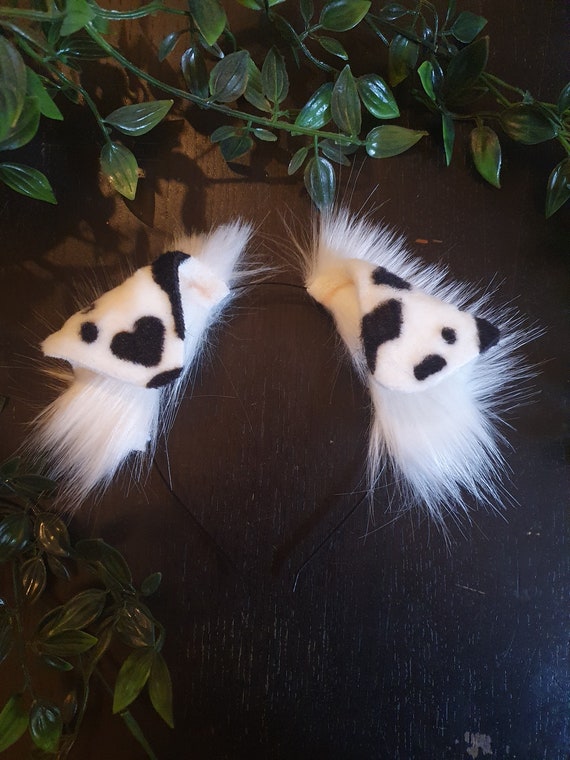 Dog Ears Dalmatian Faux Fur Dog Ears Headband Handmade Ears Faux Fur Ears Dog Ears Headband Fluffy Puppy Ears Etsy