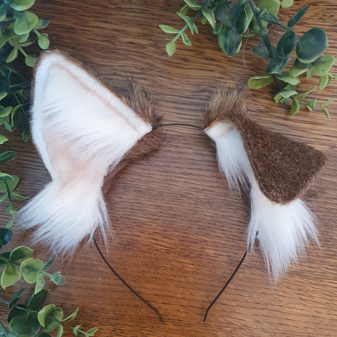 Reserved Dog Ears Brown and White Faux Fur Dog Ears Etsy