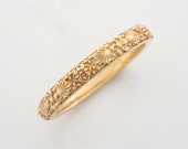 Victorian Style Ring - Vintage Antique Botanical Wedding Band - Bridal ring in 14 karat Solid Gold