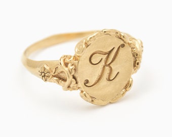 Victorian Gold Signet Ring: Personalized Monogram, Antique Style