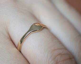 Mini Monogram Ring for women, engraved in 14K Solid Gold