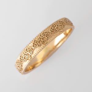 14K Gold Cloud Wedding Band: Auspicious Chinese His & Hers Ring
