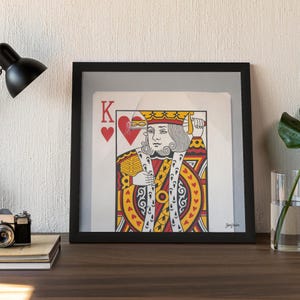 King-speelkaartprint |  Hartverwarmend | Casino | Gokken | Schilderij reproductie | Kunstwerkposter | 12" 16 20" / 30 cm 40 cm 50 cm Thuis