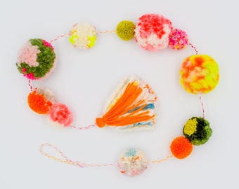 Ready-to-Ship Colorful Pompom and Tassel Garland